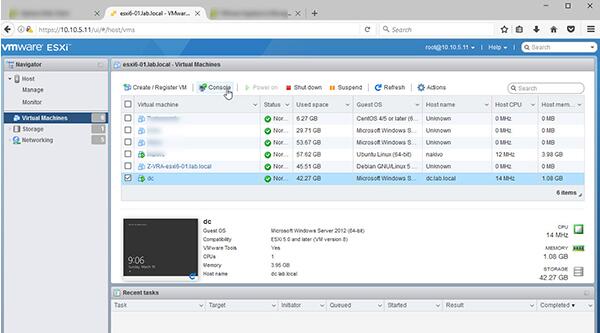 使用VMware主機客戶端管理單臺ESXi主機