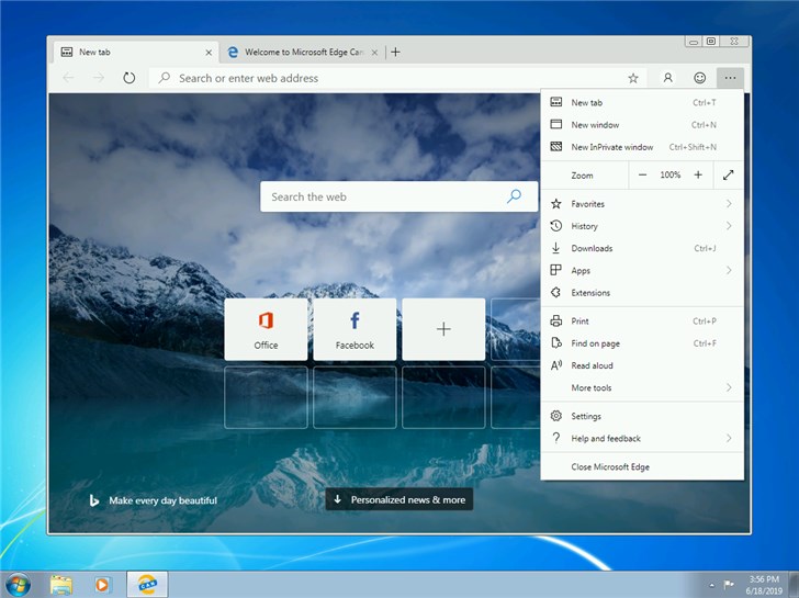 微軟Chromium版Edge瀏覽器Dev版面向Windows 7/8.1推出