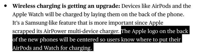 iPhone 11系列背部logo將改為居中，方便用戶反向無線充電