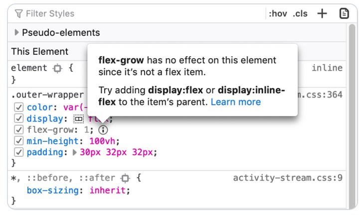 火狐Firefox 70瀏覽器將引入“非活躍 CSS”，快速排查 CSS 屬性