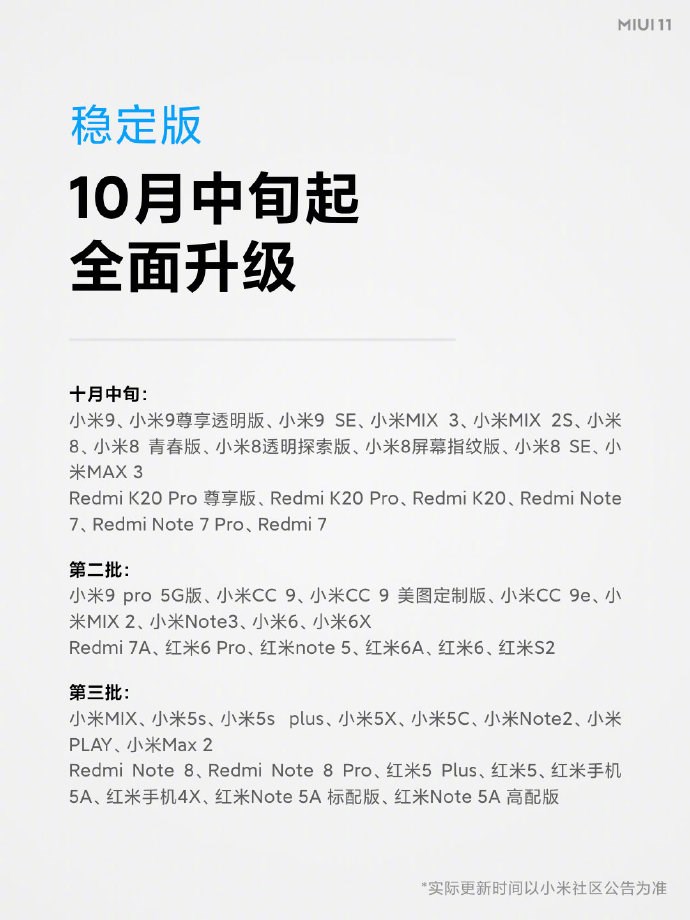 聲色雙全，小米MIUI 11內測版已開啟推送