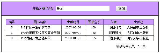 PHP+MySQL使用mysql_num_rows實現(xiàn)模糊查詢圖書信息功能