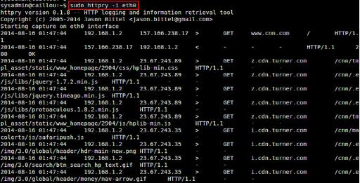 Linux系統中如何從命令行嗅探HTTP流量