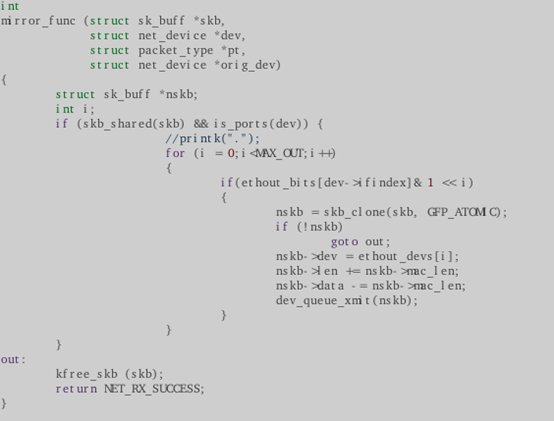 Linux內核實現多路鏡像流量聚合和復制的方法
