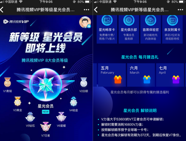 騰訊視頻星光會員有什么用 騰訊視頻vip新等級星光會員特權說明