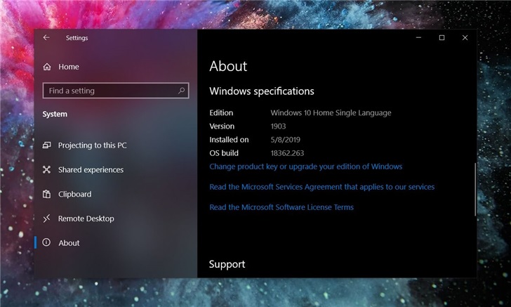 微軟2019 Windows 10更新五月版18362.476正式推送