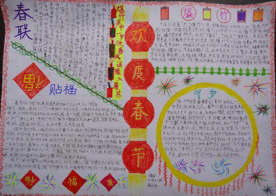 春節(jié)手抄報(bào)圖片大全2020好看又簡單 祝大家春節(jié)快樂