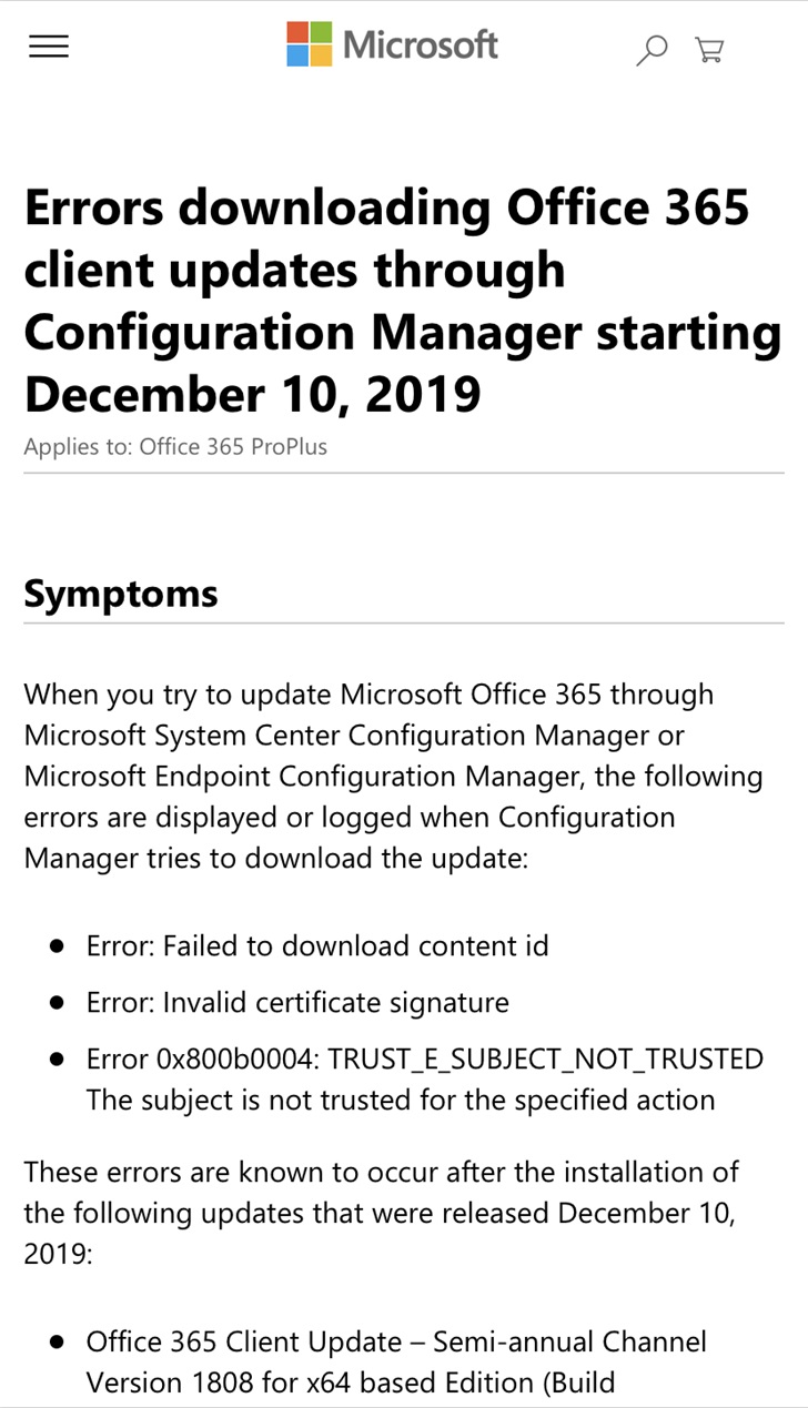 二連撤：繼Windows后微軟再撤回Office 365客戶端更新