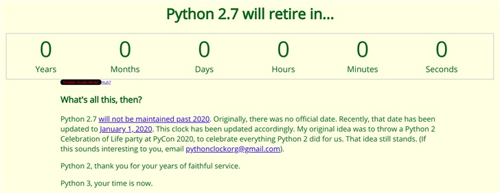Python 2.7 正式終止支持：Python 3時(shí)代來了！