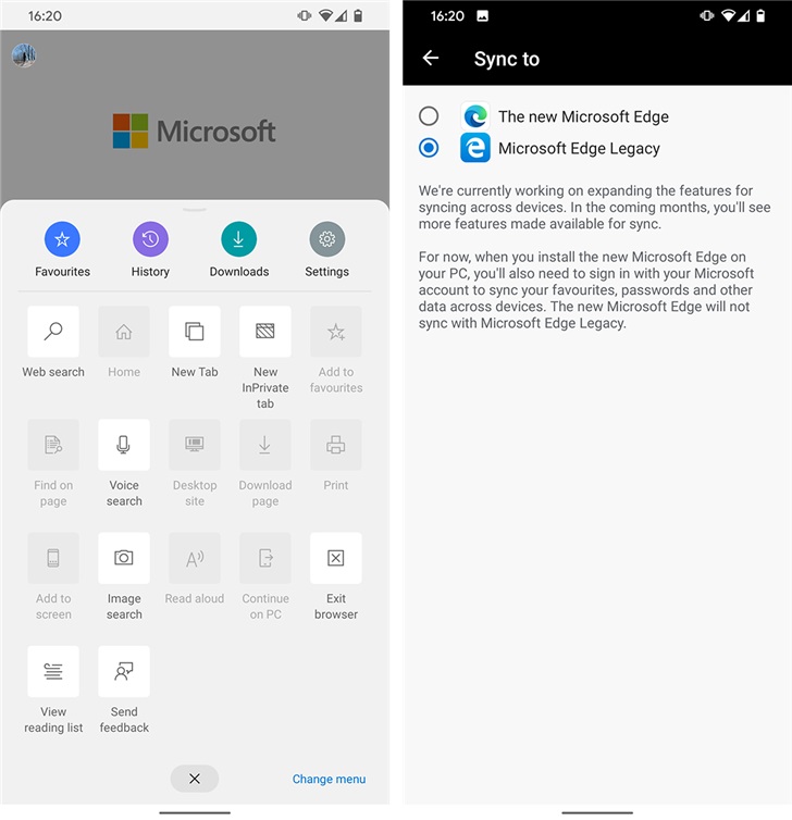 微軟Edge Beta Android版更新已啟用新圖標設計