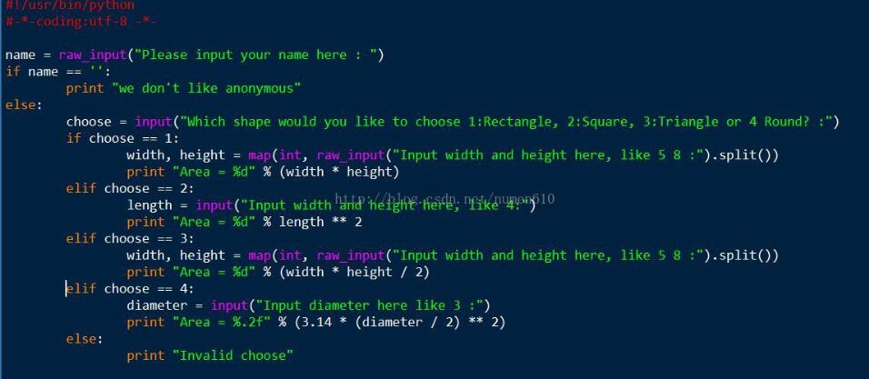 Python 簡單計算要求形狀面積的實例 Python 簡單計算要求形狀面積的實例