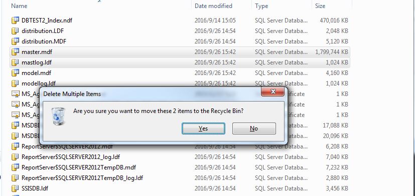 SQL Server通過重建方式還原master數(shù)據(jù)庫
