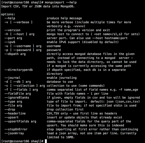 MongoDB使用mongoexport和mongoimport命令,批量導出和導入JSON數據到同一張表的實例