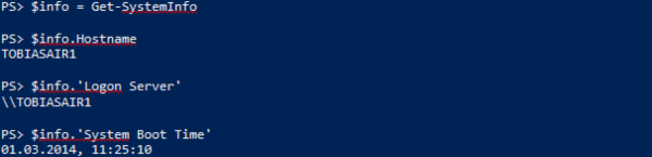 PowerShell 獲取系統信息的函數