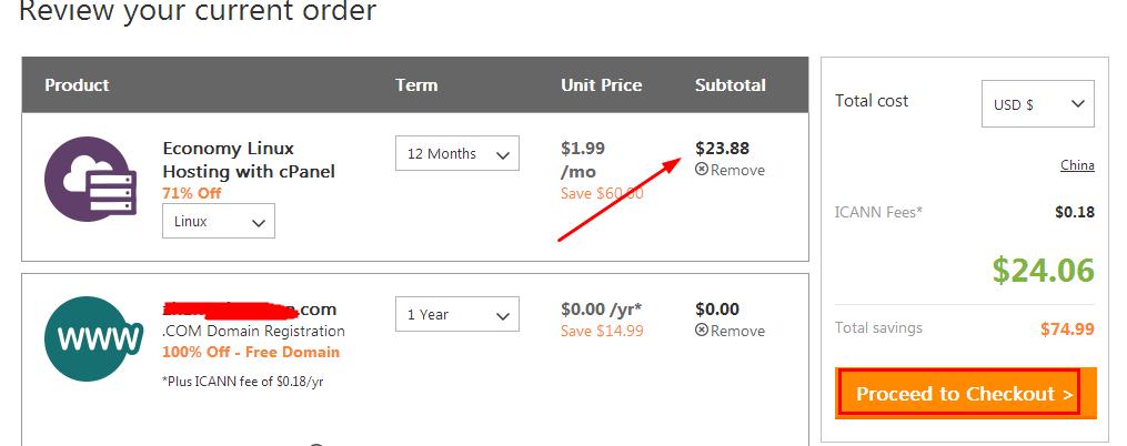 購買1.99美元/月 Godaddy優惠主機中文購買教程