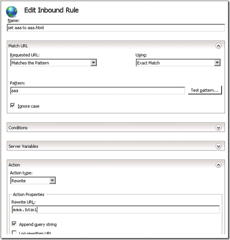 IIS 7.5 使用URL Rewrite模塊的簡單設置實現網頁跳轉