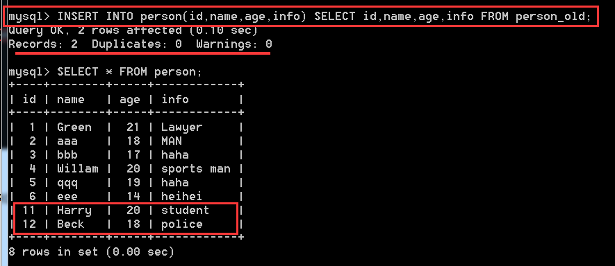 MySQL入門(四) 數據表的數據插入、更新、刪除
