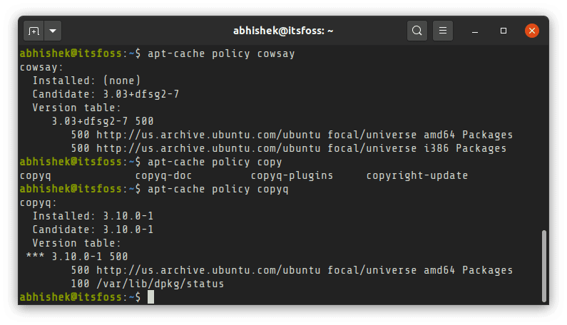 如何在Debian、Ubuntu中使用apt-cache命令