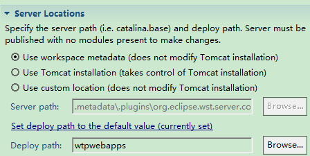 Eclipse配置tomcat發(fā)布路徑的問(wèn)題wtpwebapps解決辦法