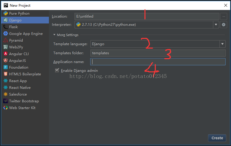 python使用Pycharm創建一個Django項目