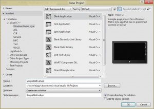 在Visual Studio使用C++開(kāi)發(fā)Metro應(yīng)用