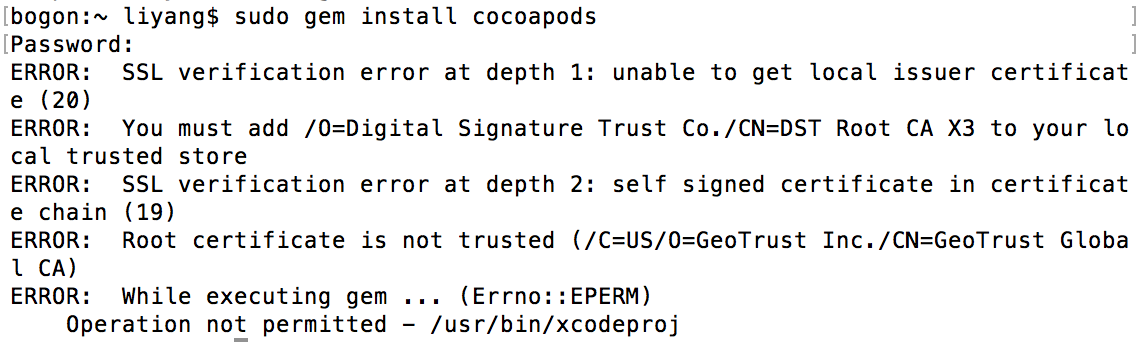 IOS安裝CocoaPods詳細教程