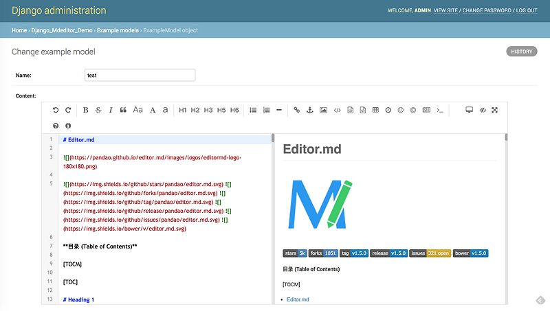 漂亮的Django Markdown富文本app插件的實現