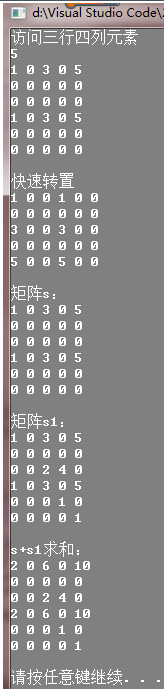 C++實現稀疏矩陣的壓縮存儲實例