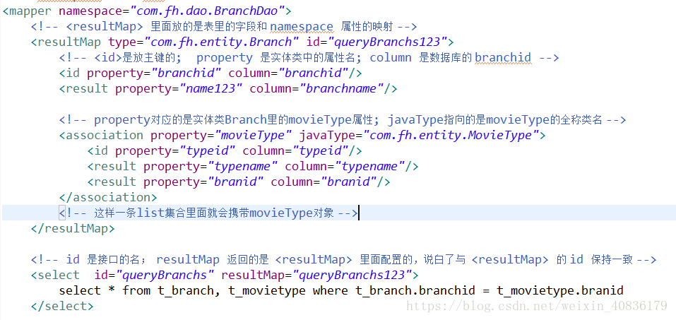 mybatis中resultMap 標(biāo)簽的使用教程