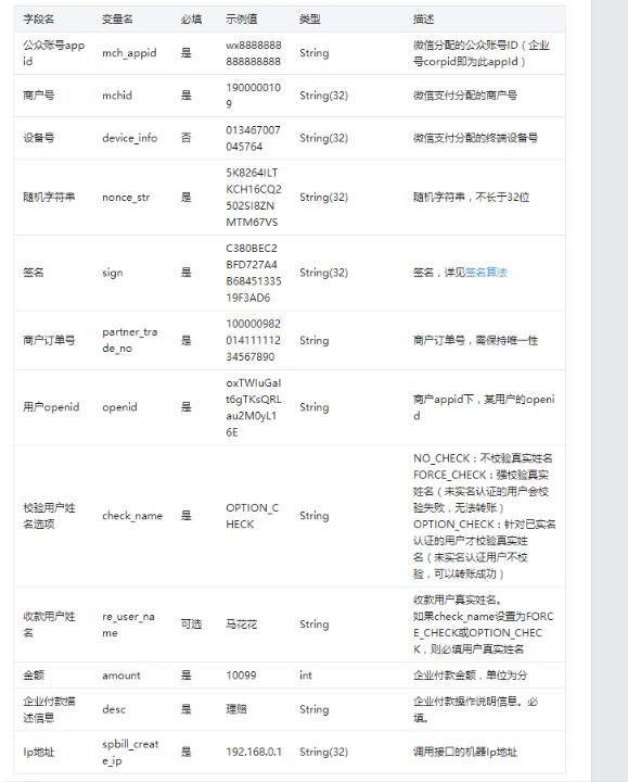 java微信公眾號企業付款開發