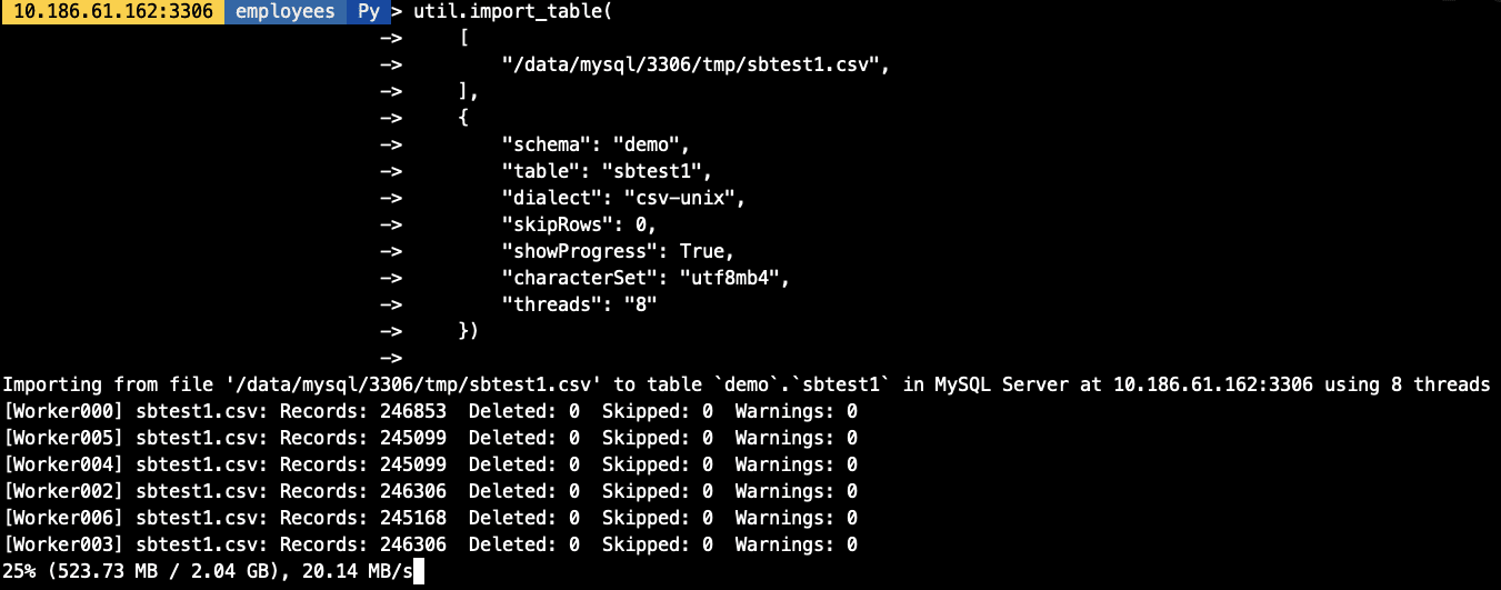 MySQL Shell import_table數(shù)據(jù)導(dǎo)入的實(shí)現(xiàn)