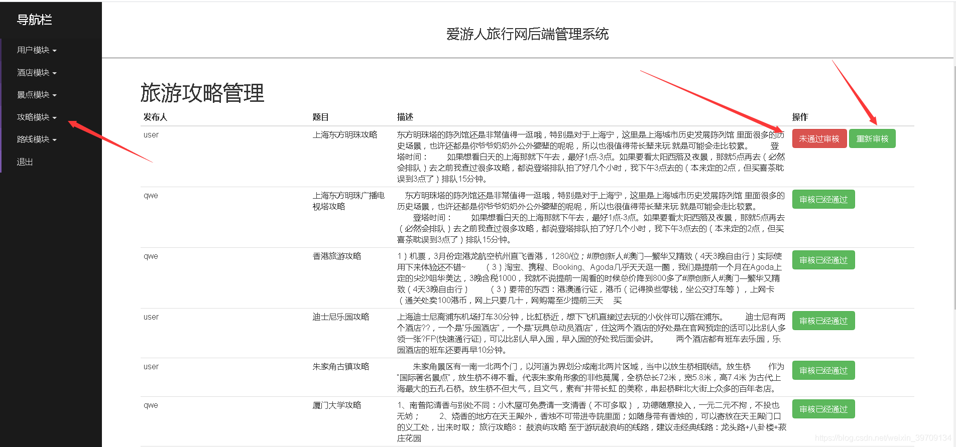 基于java springboot+mybatis實現旅行平臺前臺+后臺