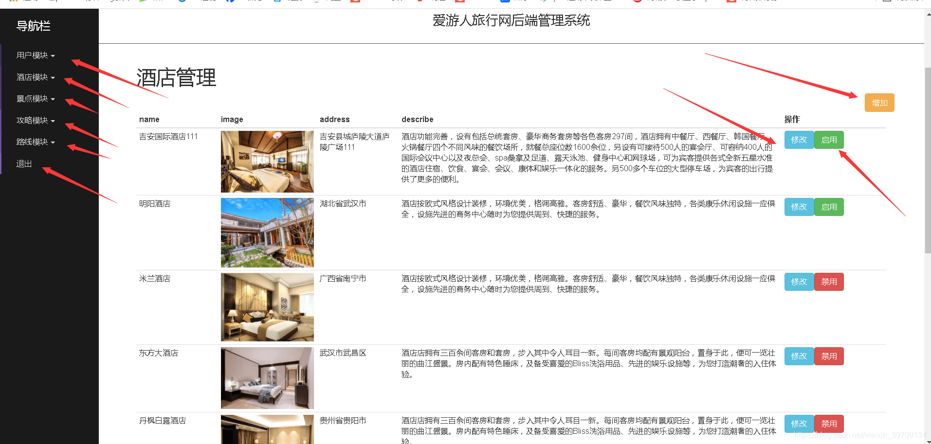 基于java springboot+mybatis實現旅行平臺前臺+后臺