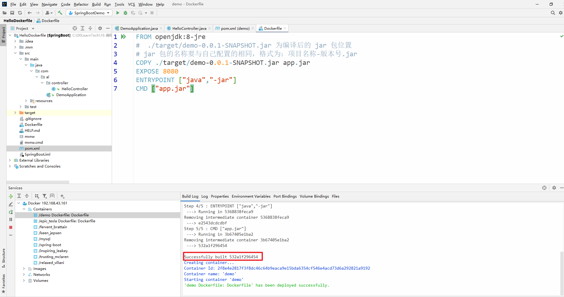 IDEA 配合 Dockerfile 部署 SpringBoot 工程的注意事項