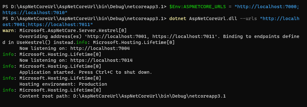 ASP.NET Core設(shè)置URLs的五種方法