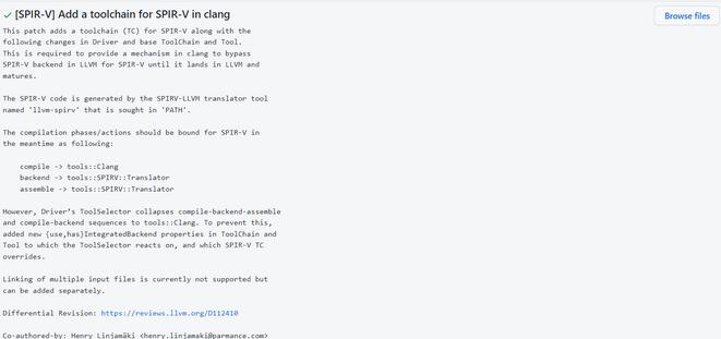 LLVM Clang 初步支持 SPIR-V 工具鏈