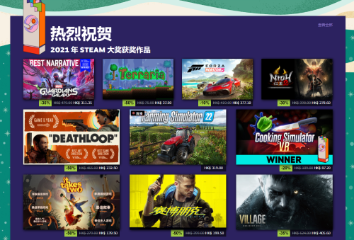 Steam大獎名單公布：《生化危機8》獲年度最佳游戲