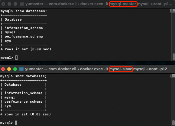 MacOS使用Docker創建MySQL主從數據庫的方法