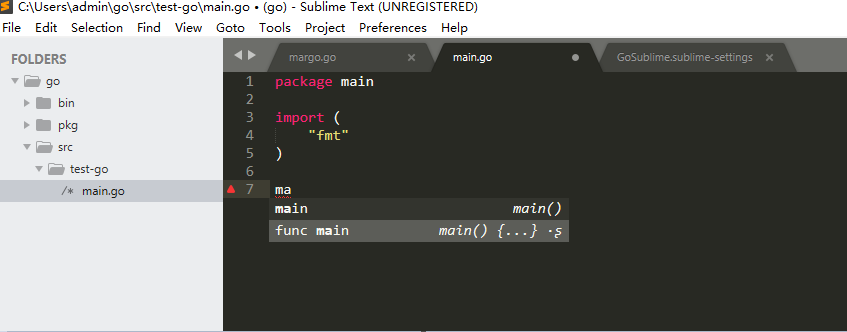 go語言開發環境配置(sublime text3+gosublime)