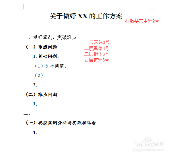 word辦公之公文寫作常用字體格式