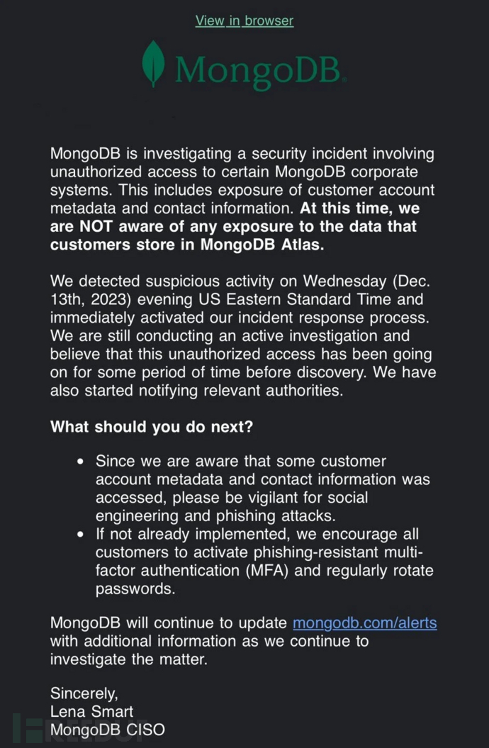 MongoDB 遭遇網絡攻擊，大量用戶數據信息泄露