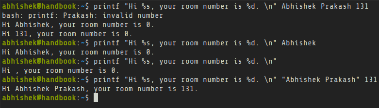bash 中的格式化輸出命令：printf