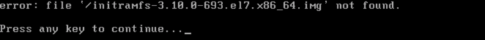 Centos7 開機時遇到initramfs-xxx.img not found錯誤導致虛擬機無法開啟問題處理