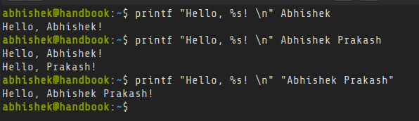 bash 中的格式化輸出命令：printf