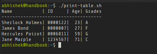 bash 中的格式化輸出命令：printf